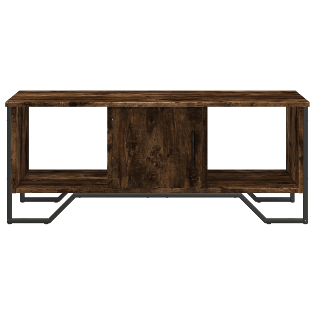 Table basse chêne fumé 100x51x40 cm bois d'ingénierie - XIOS