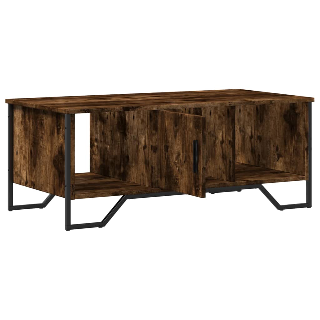 Table basse chêne fumé 100x51x40 cm bois d'ingénierie - XIOS