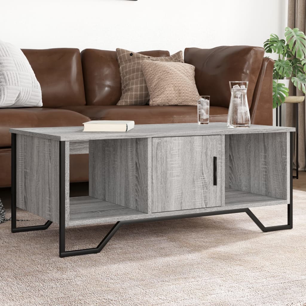 Table basse sonoma gris 100x51x40 cm bois d'ingénierie - XIOS