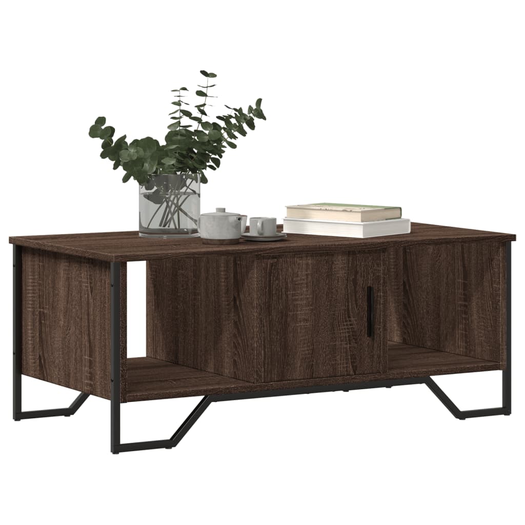 Table basse chêne marron 100x51x40 cm bois d'ingénierie - XIOS