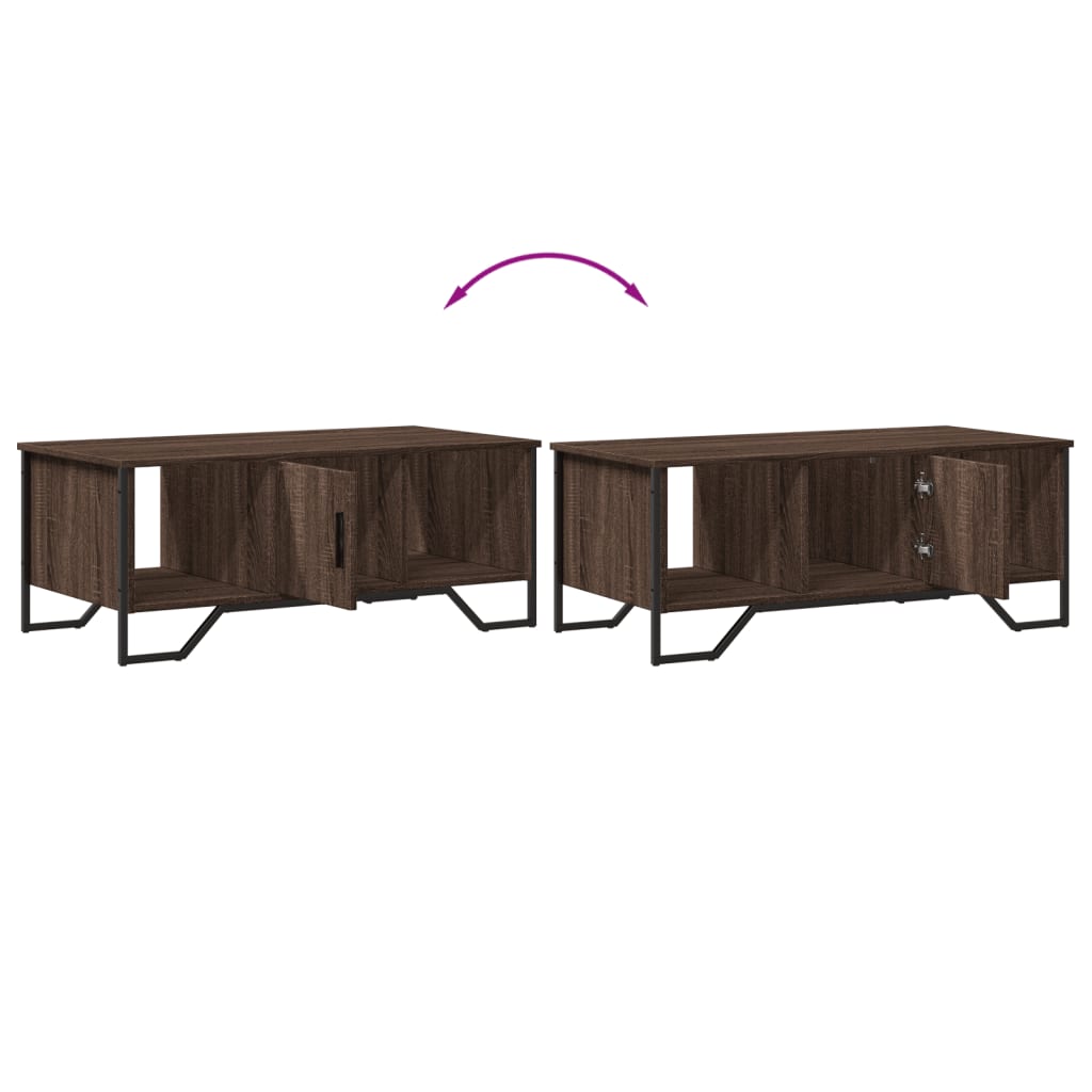 Table basse chêne marron 100x51x40 cm bois d'ingénierie - XIOS