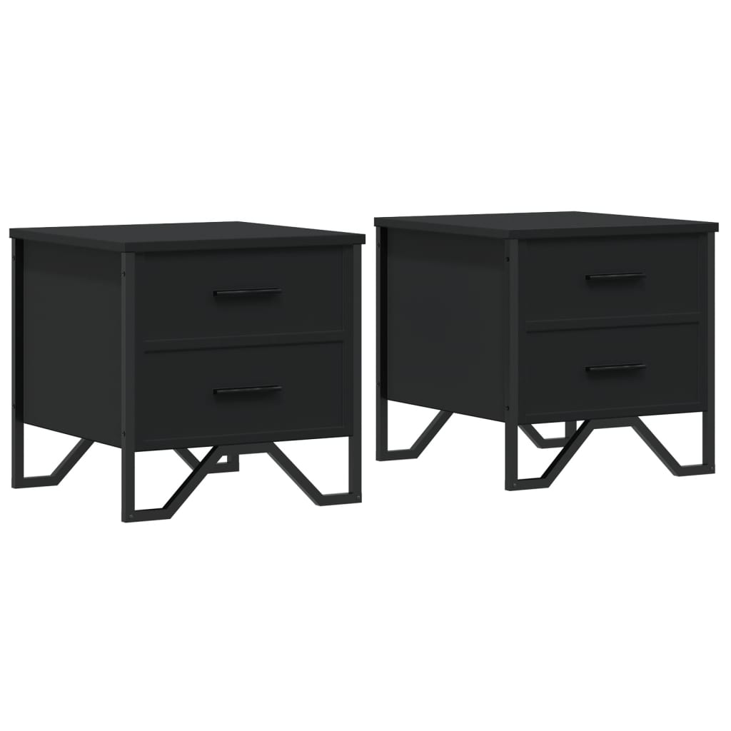 Tables de chevet 2 pcs noir 40x41x40 cm bois d'ingénierie - XIOS