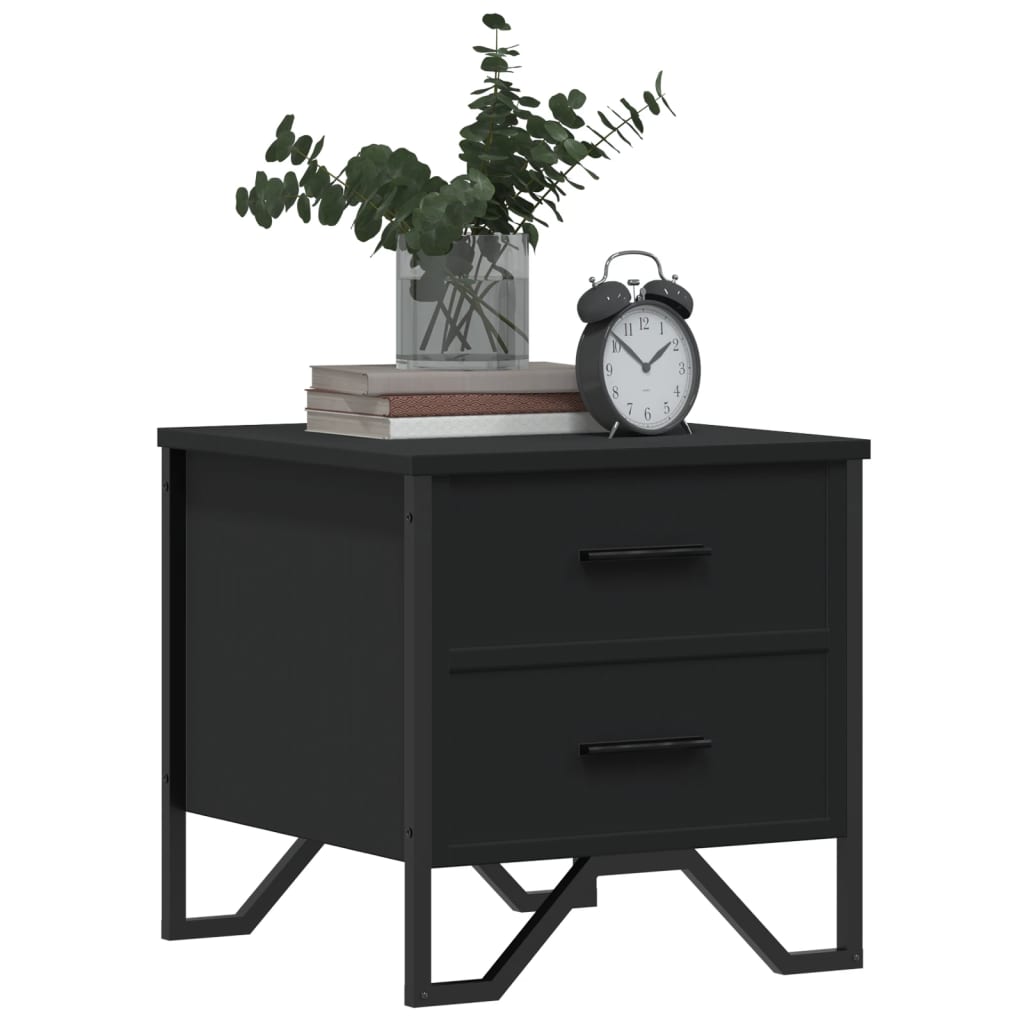 Tables de chevet 2 pcs noir 40x41x40 cm bois d'ingénierie - XIOS