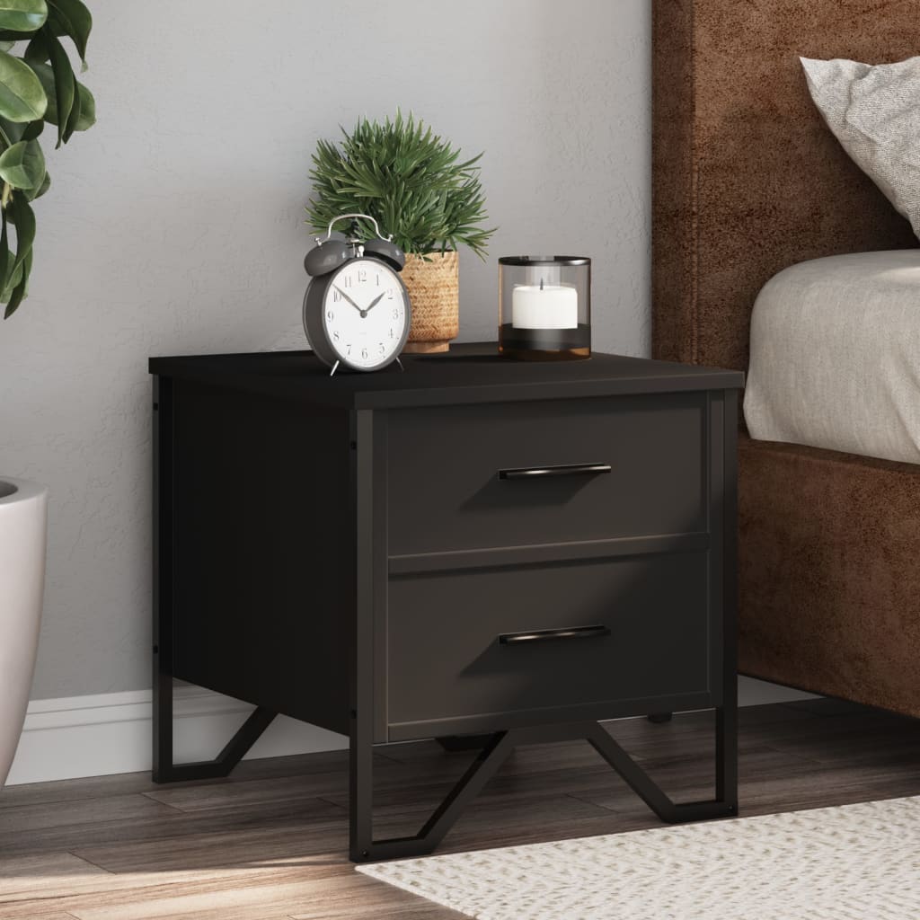 Tables de chevet 2 pcs noir 40x41x40 cm bois d'ingénierie - XIOS