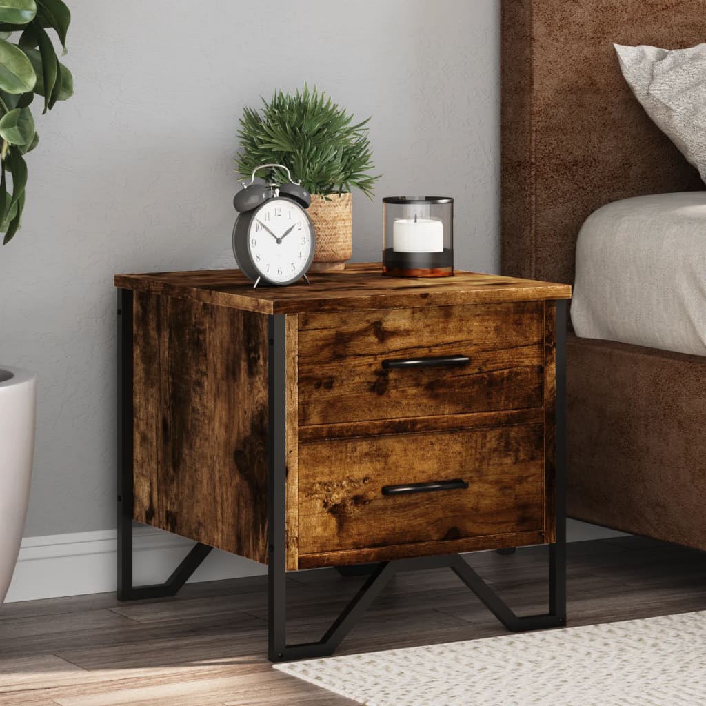 Tables de chevet 2 pcs chêne fumé 40x41x40 cm bois ingénierie - XIOS