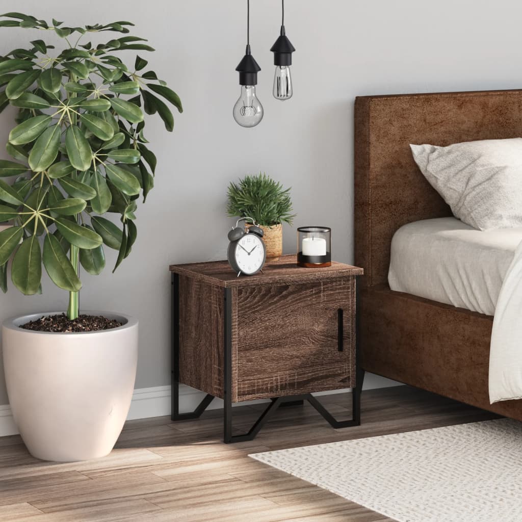Table de chevet chêne marron 40x30x40 cm bois d'ingénierie - XIOS