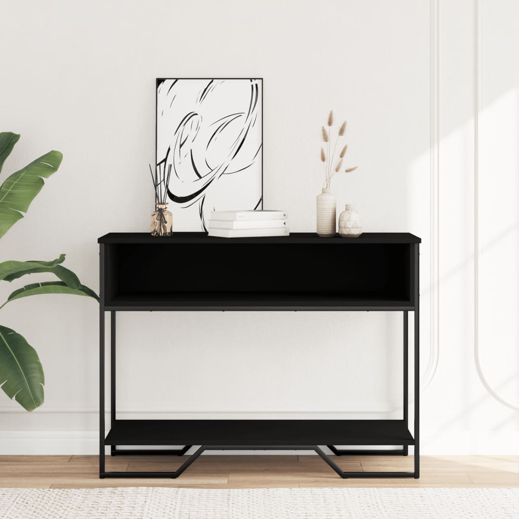 Table console noir 100x35x74,5 cm bois d'ingénierie - XIOS