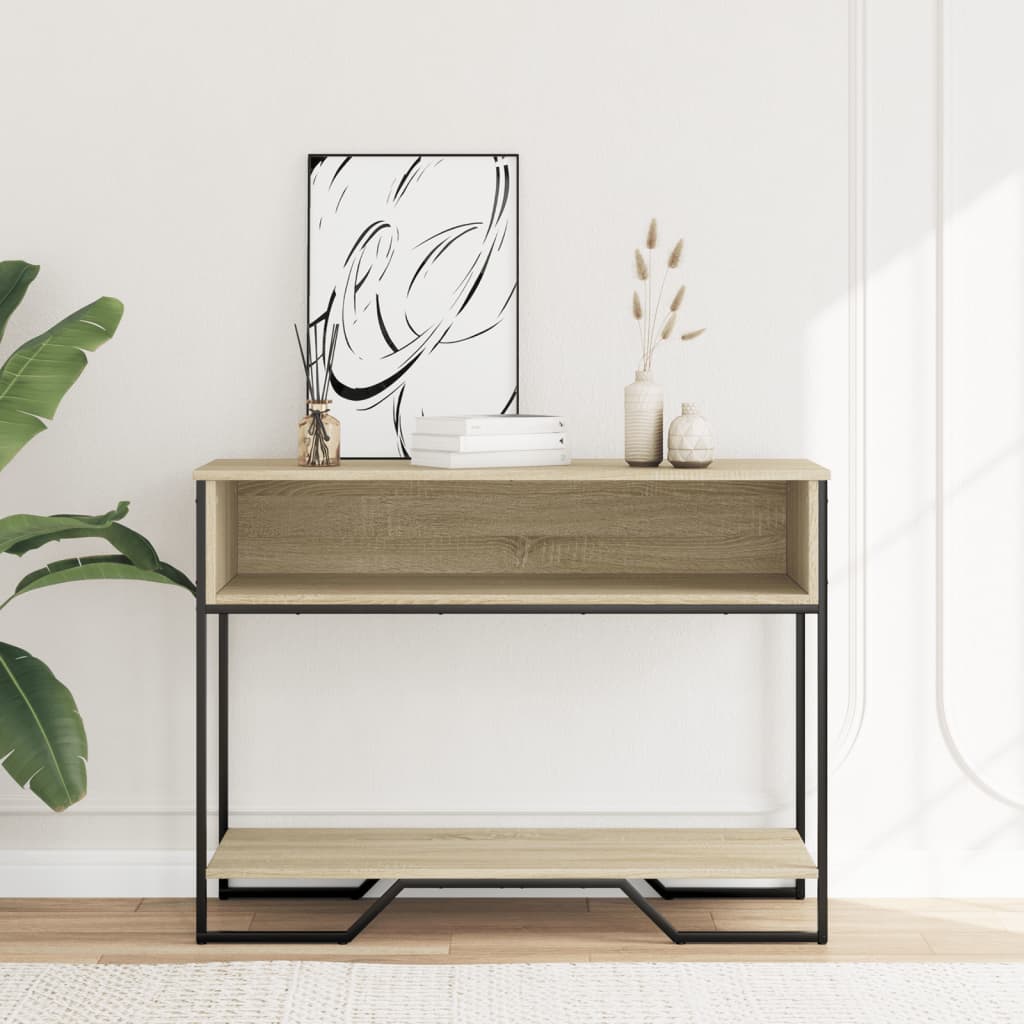 Table console chêne sonoma 100x35x74,5 cm bois d'ingénierie - XIOS