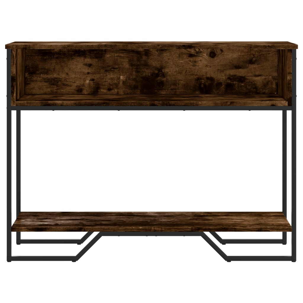 Table console chêne fumé 100x35x74,5 cm bois d'ingénierie - XIOS