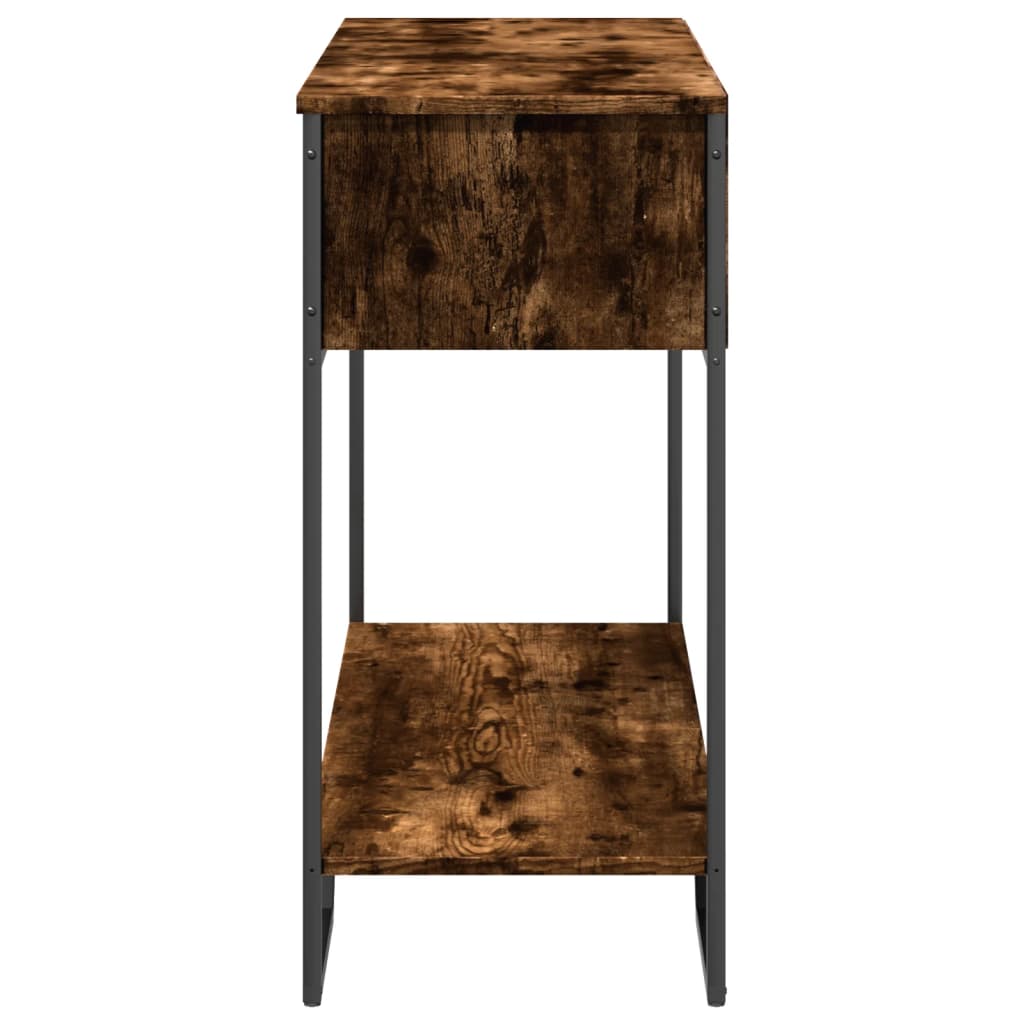 Table console chêne fumé 100x35x74,5 cm bois d'ingénierie - XIOS
