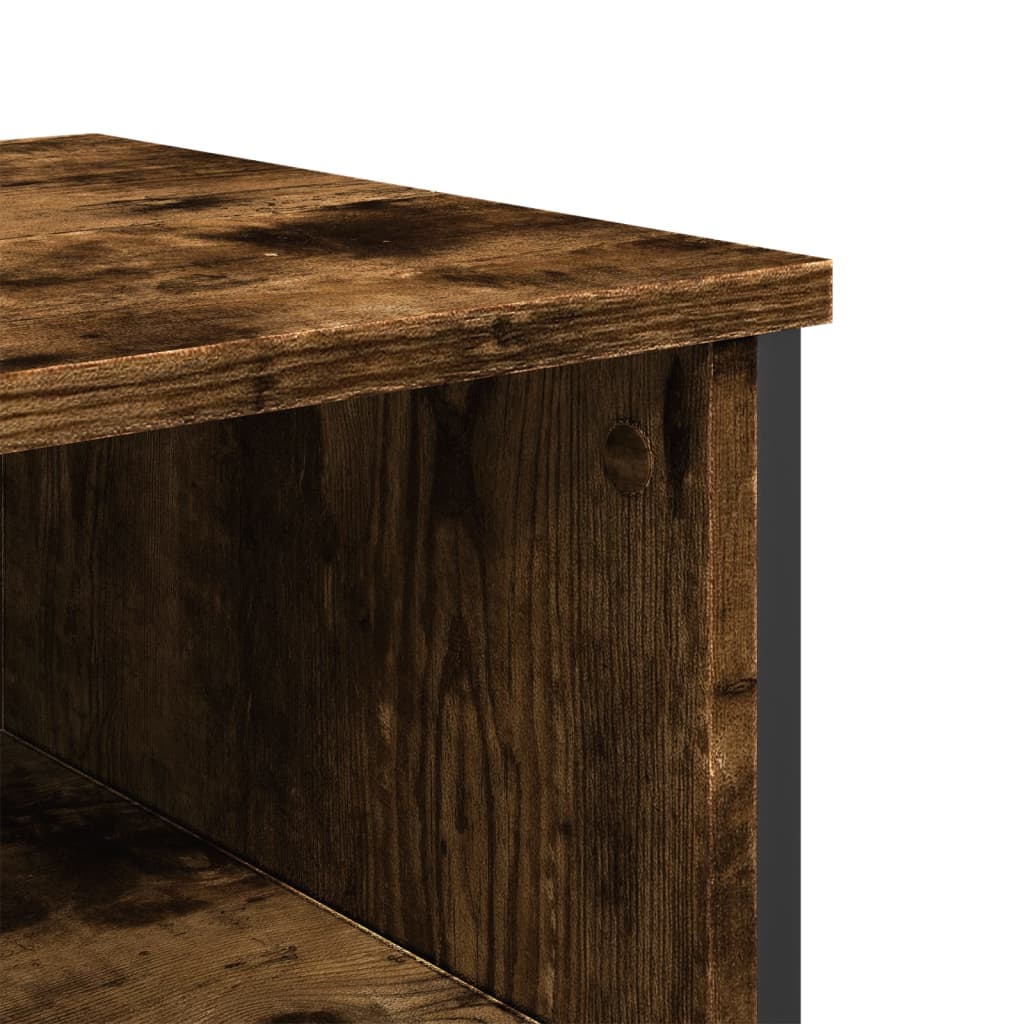 Table console chêne fumé 100x35x74,5 cm bois d'ingénierie - XIOS