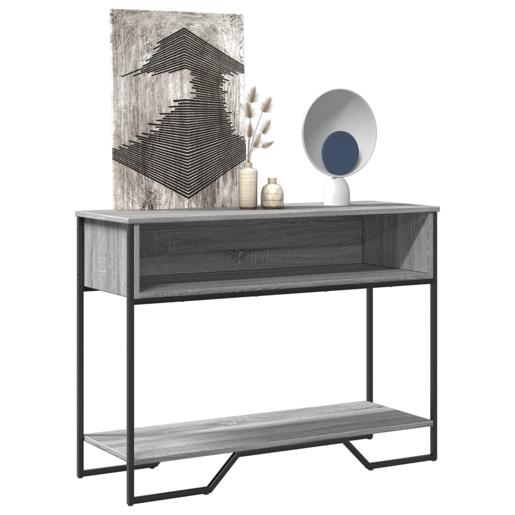 Table console sonoma gris 100x35x74,5 cm bois d'ingénierie - XIOS