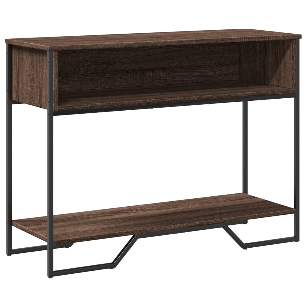 Table console chêne marron 100x35x74,5 cm bois d'ingénierie - XIOS