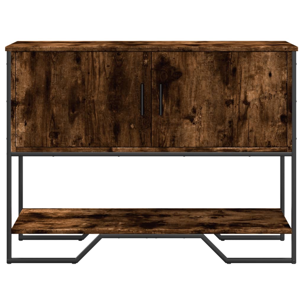 Table console chêne fumé 100x35x74,5 cm bois d'ingénierie - XIOS