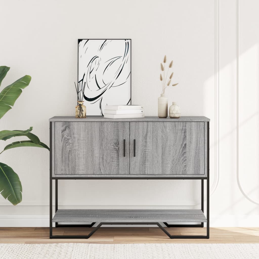 Table console sonoma gris 100x35x74,5 cm bois d'ingénierie - XIOS