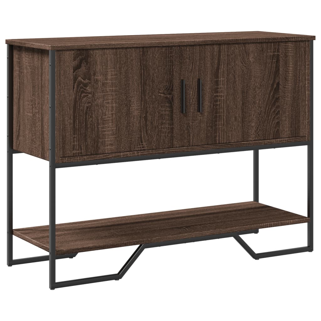 Table console chêne marron 100x35x74,5 cm bois d'ingénierie - XIOS