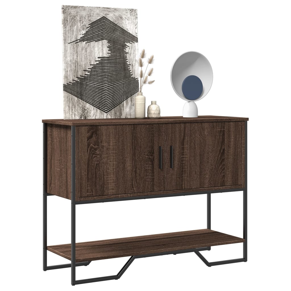 Table console chêne marron 100x35x74,5 cm bois d'ingénierie - XIOS