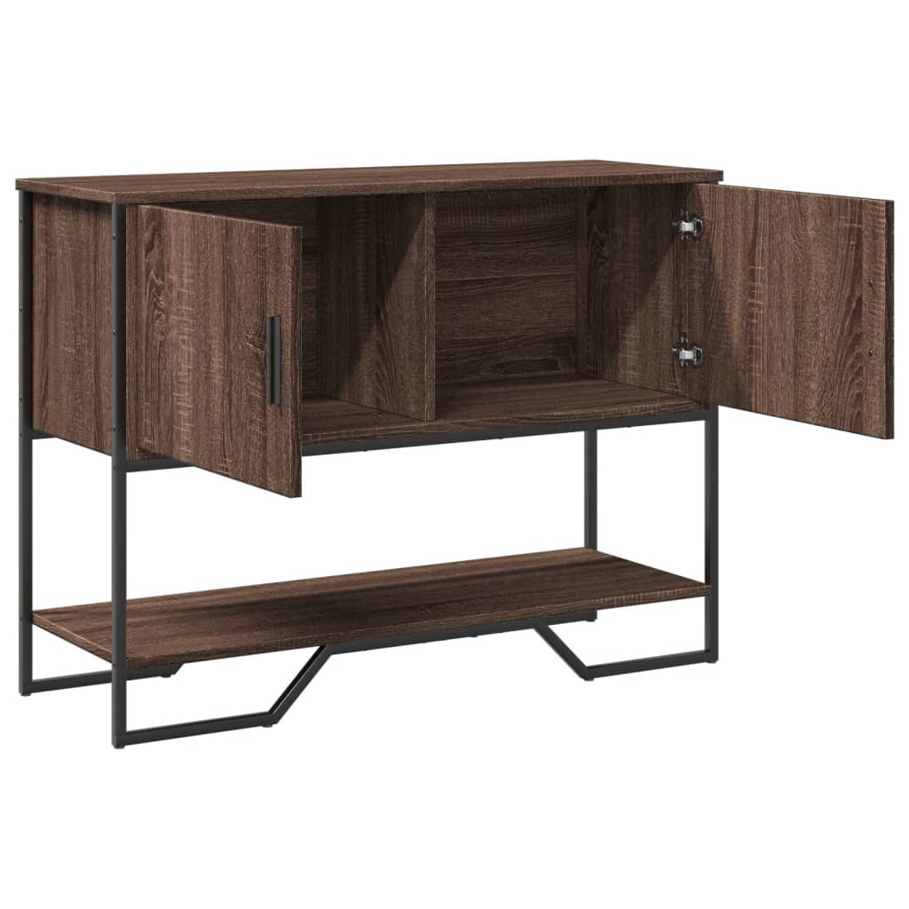 Table console chêne marron 100x35x74,5 cm bois d'ingénierie - XIOS