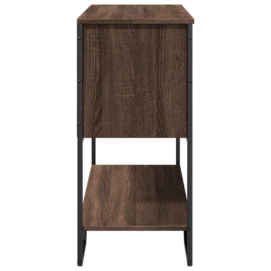 Table console chêne marron 100x35x74,5 cm bois d'ingénierie - XIOS