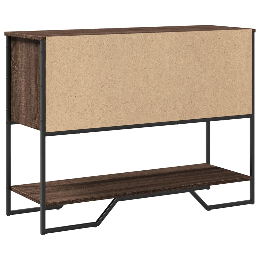 Table console chêne marron 100x35x74,5 cm bois d'ingénierie - XIOS