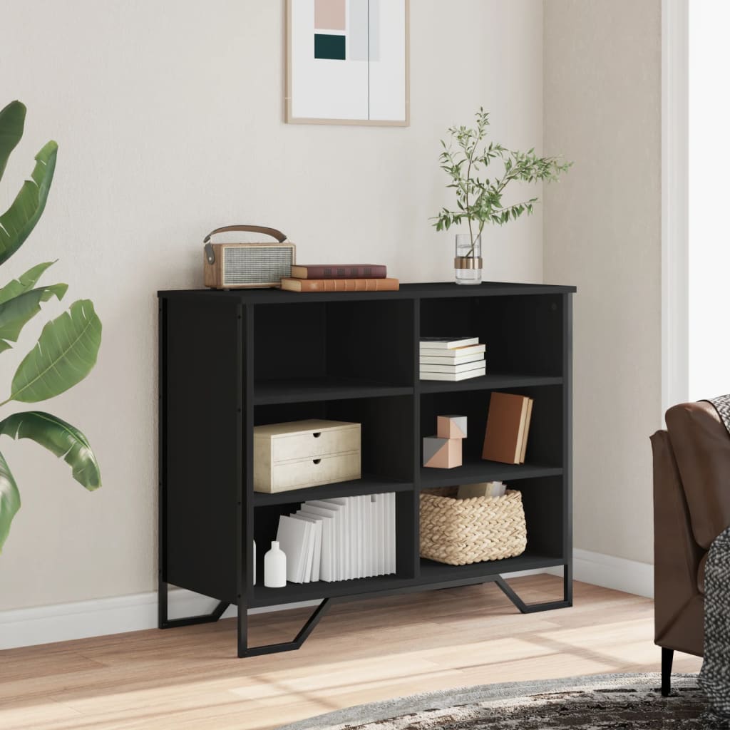 Buffet noir 91x35,5x74,5 cm bois d’ingénierie - XIOS