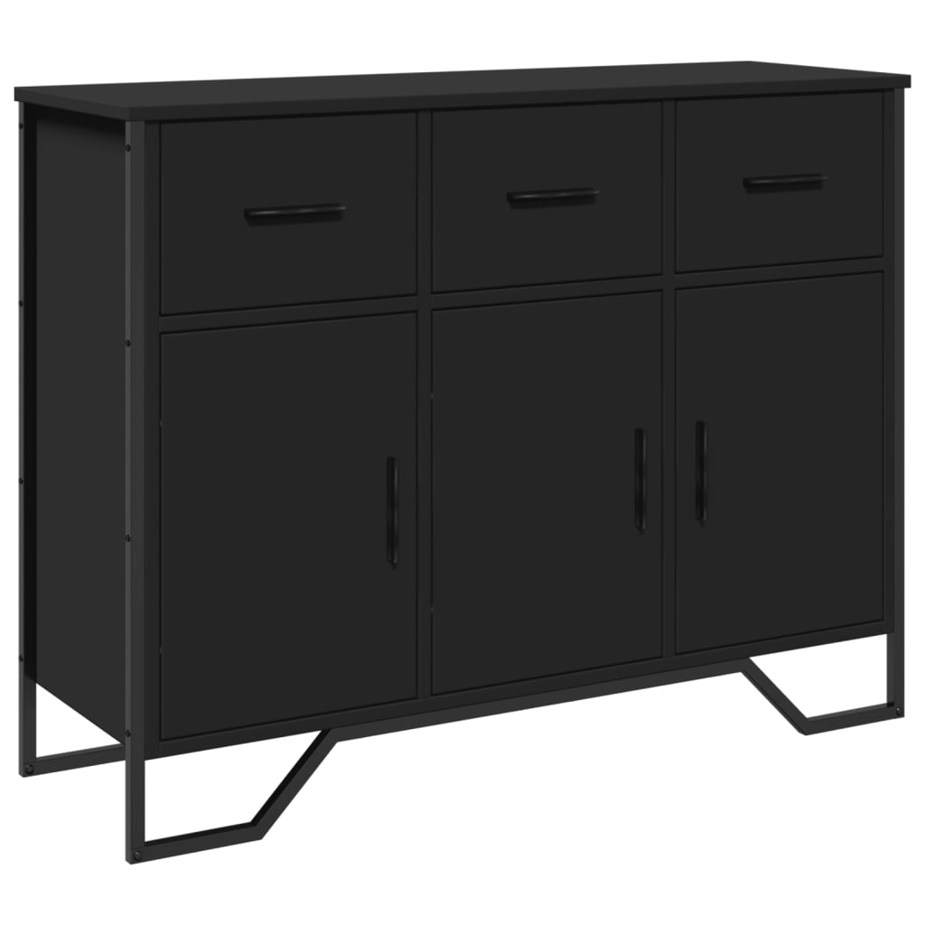 Buffet noir 97x32,5x74,5 cm bois d’ingénierie - XIOS