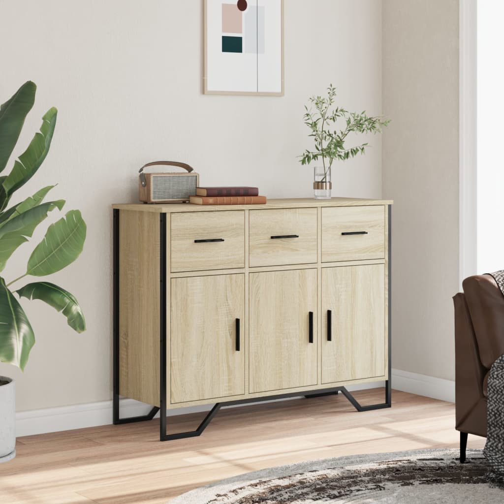 Buffet chêne sonoma 97x32,5x74,5 cm bois d'ingénierie - XIOS