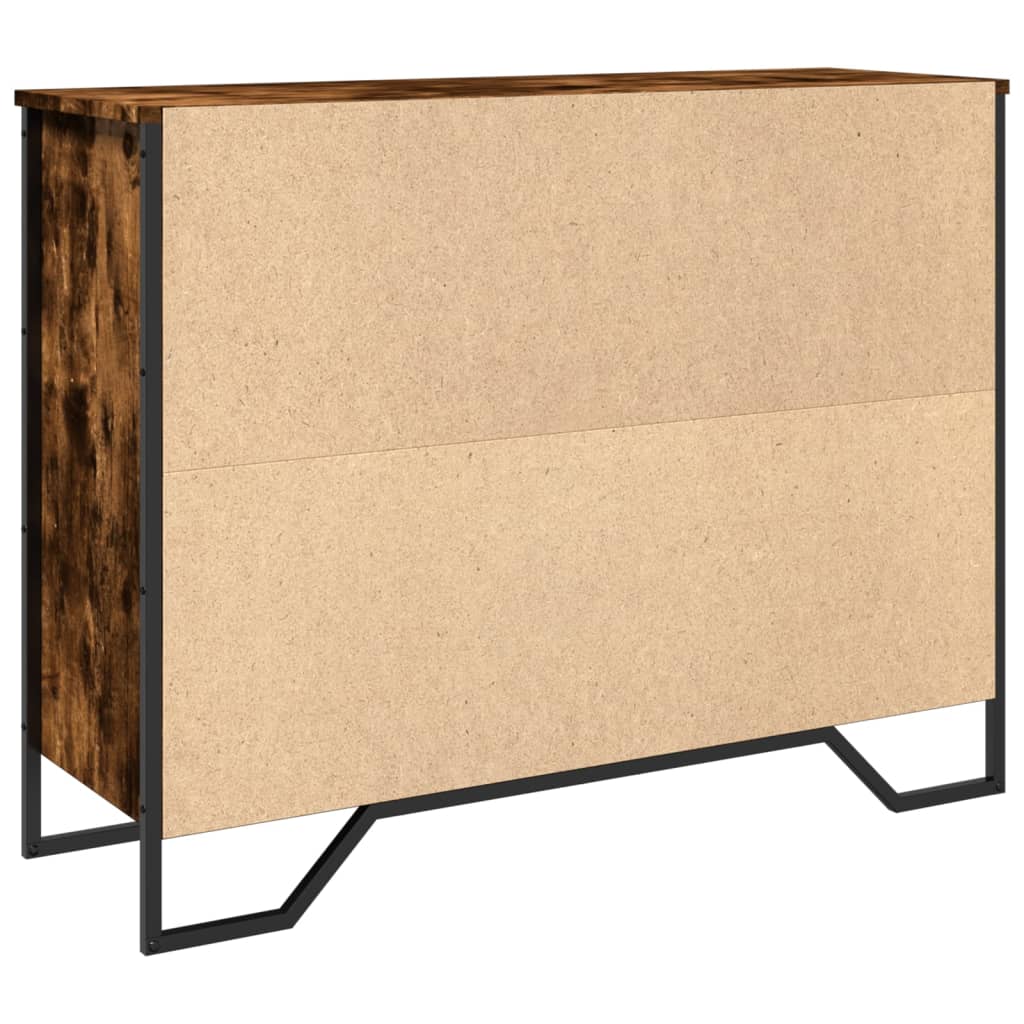 Buffet chêne fumé 97x32,5x74,5 cm bois d'ingénierie - XIOS