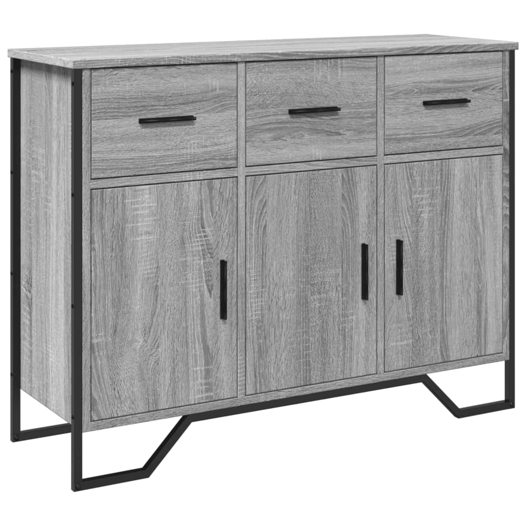 Buffet sonoma gris 97x32,5x74,5 cm bois d'ingénierie - XIOS