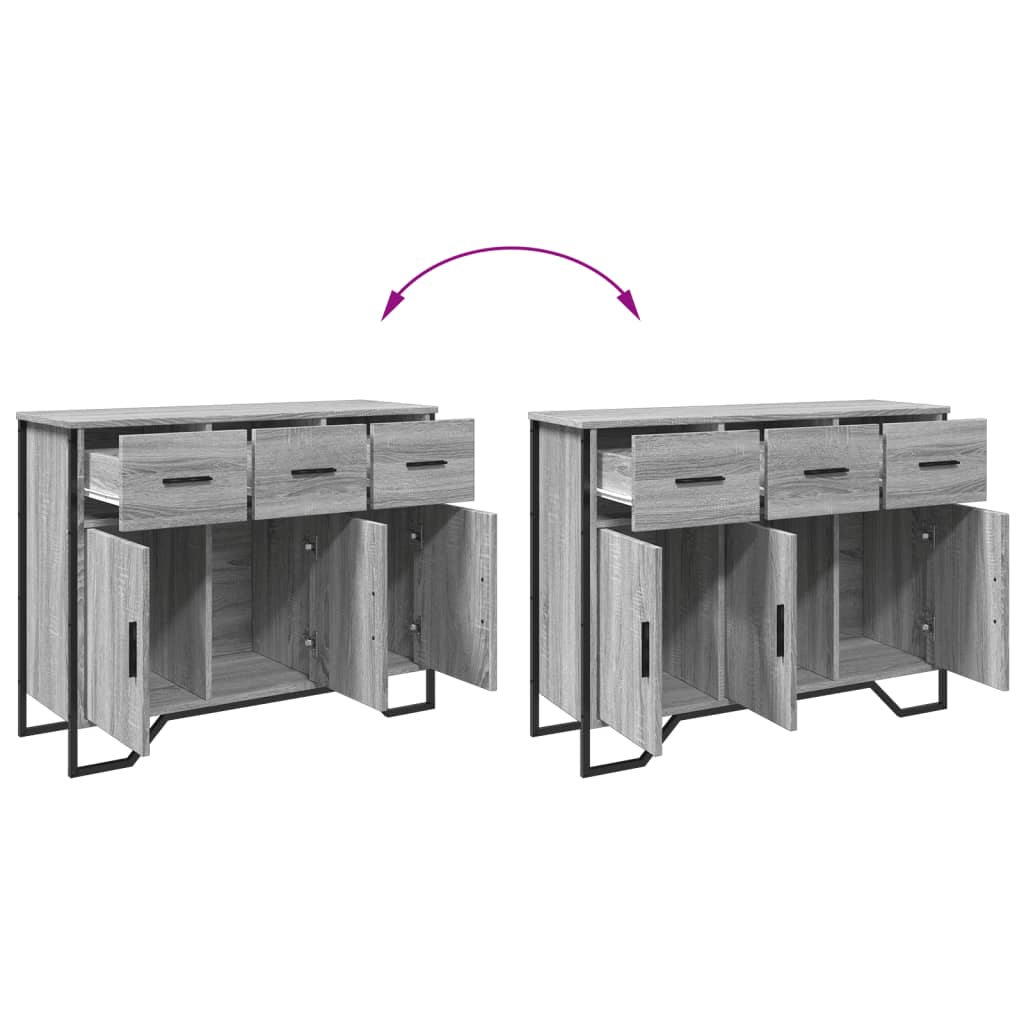 Buffet sonoma gris 97x32,5x74,5 cm bois d'ingénierie - XIOS