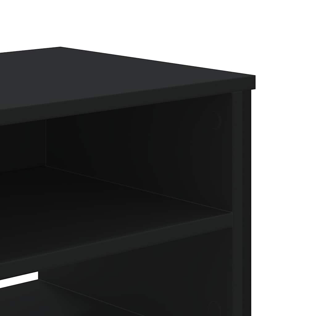 Meuble TV noir 122x34x41 cm bois d'ingénierie - XIOS