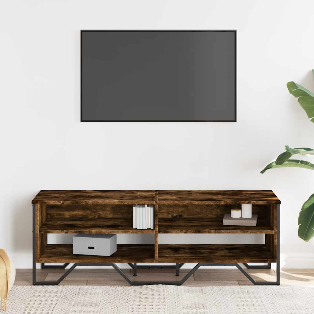 Meuble TV chêne fumé 122x34x41 cm bois d'ingénierie - XIOS