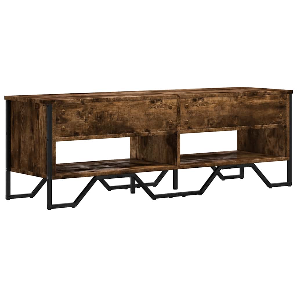 Meuble TV chêne fumé 122x34x41 cm bois d'ingénierie - XIOS