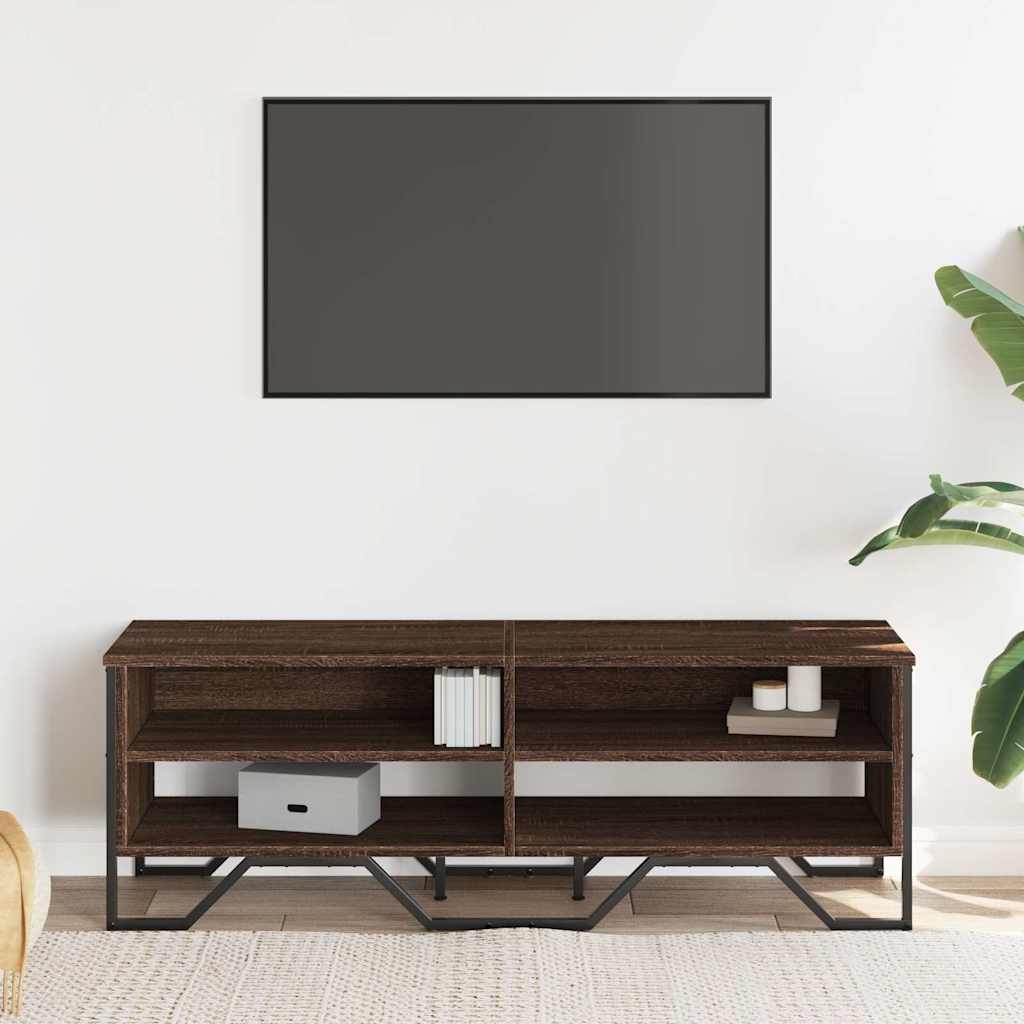 Meuble TV chêne marron 122x34x41 cm bois d'ingénierie - XIOS