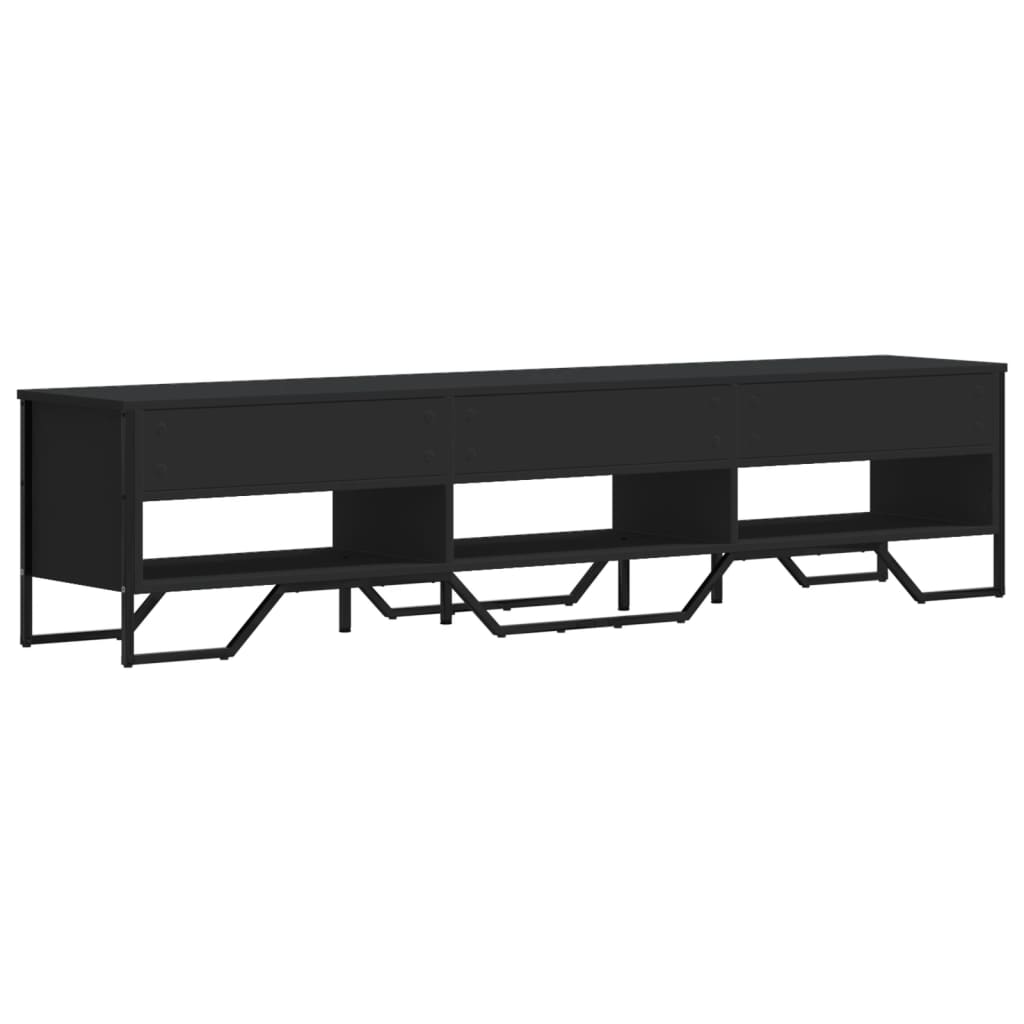 Meuble TV noir 180x34x41 cm bois d'ingénierie - XIOS