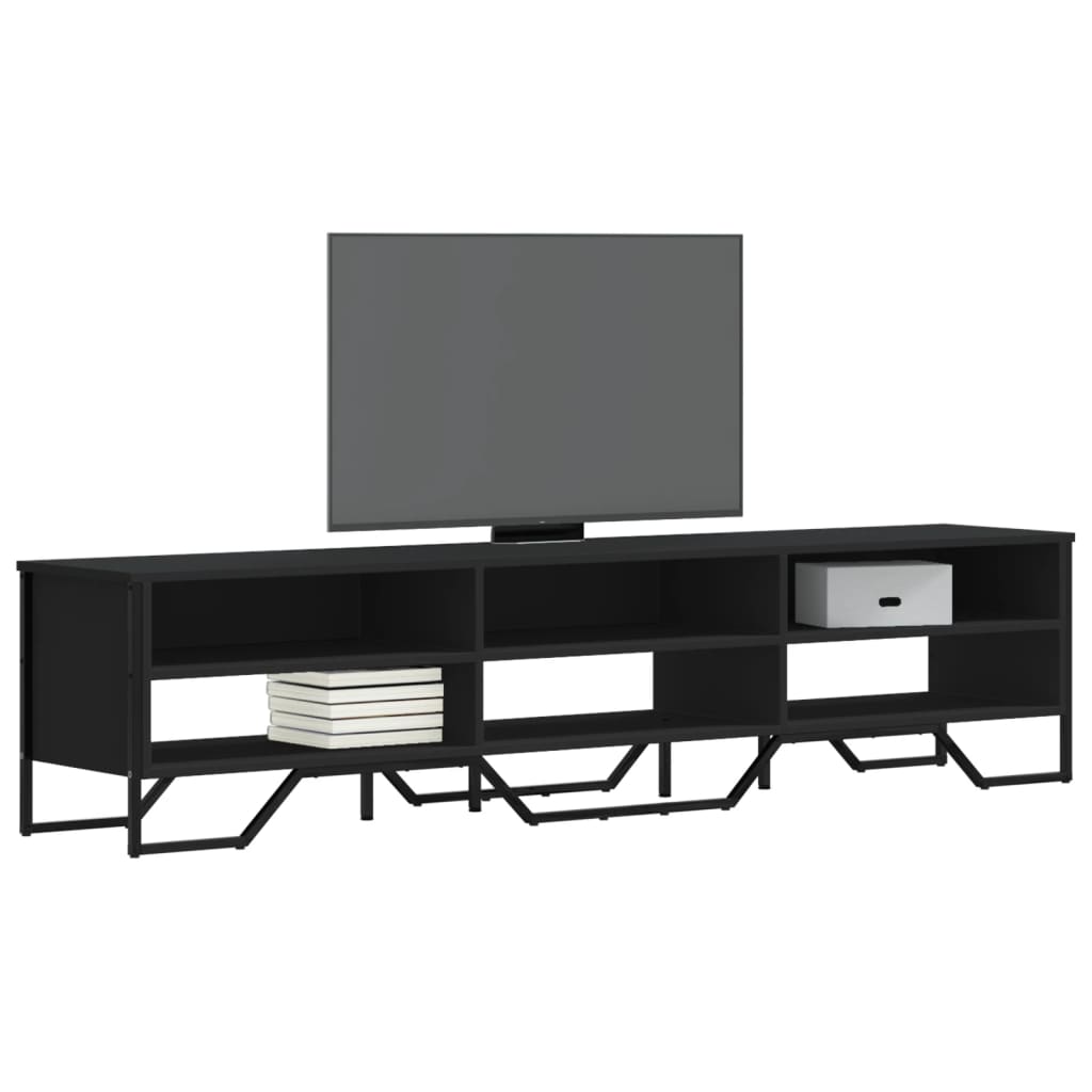 Meuble TV noir 180x34x41 cm bois d'ingénierie - XIOS