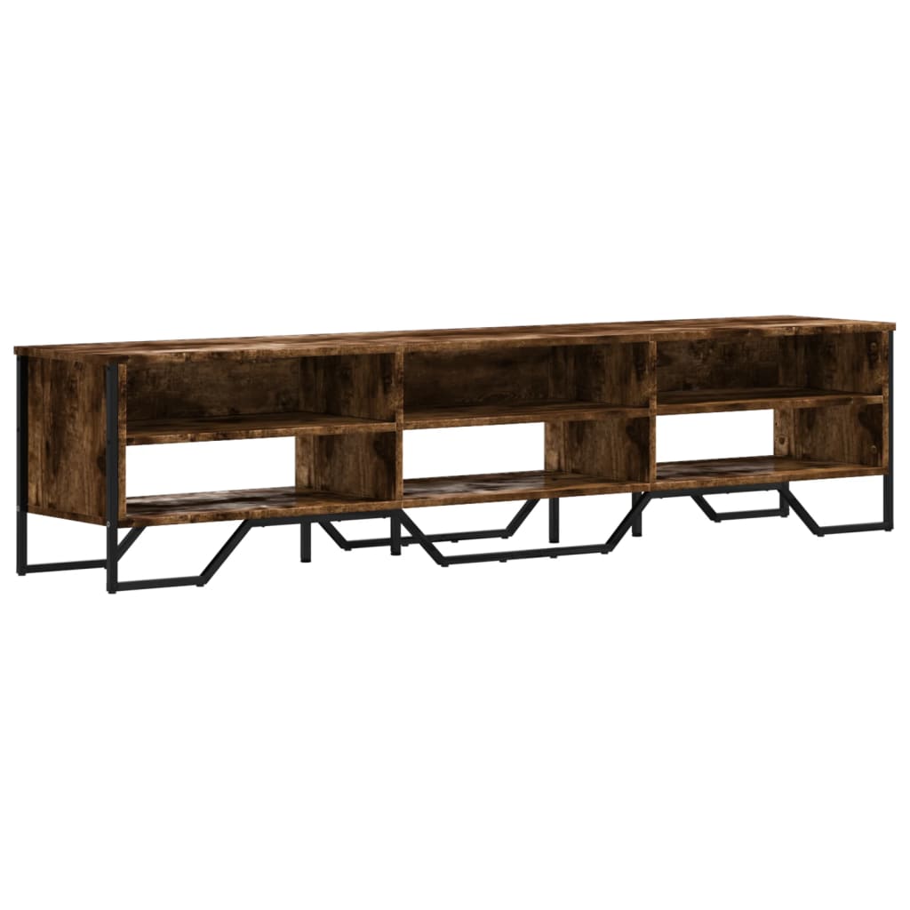 Meuble TV chêne fumé 180x34x41 cm bois d'ingénierie - XIOS