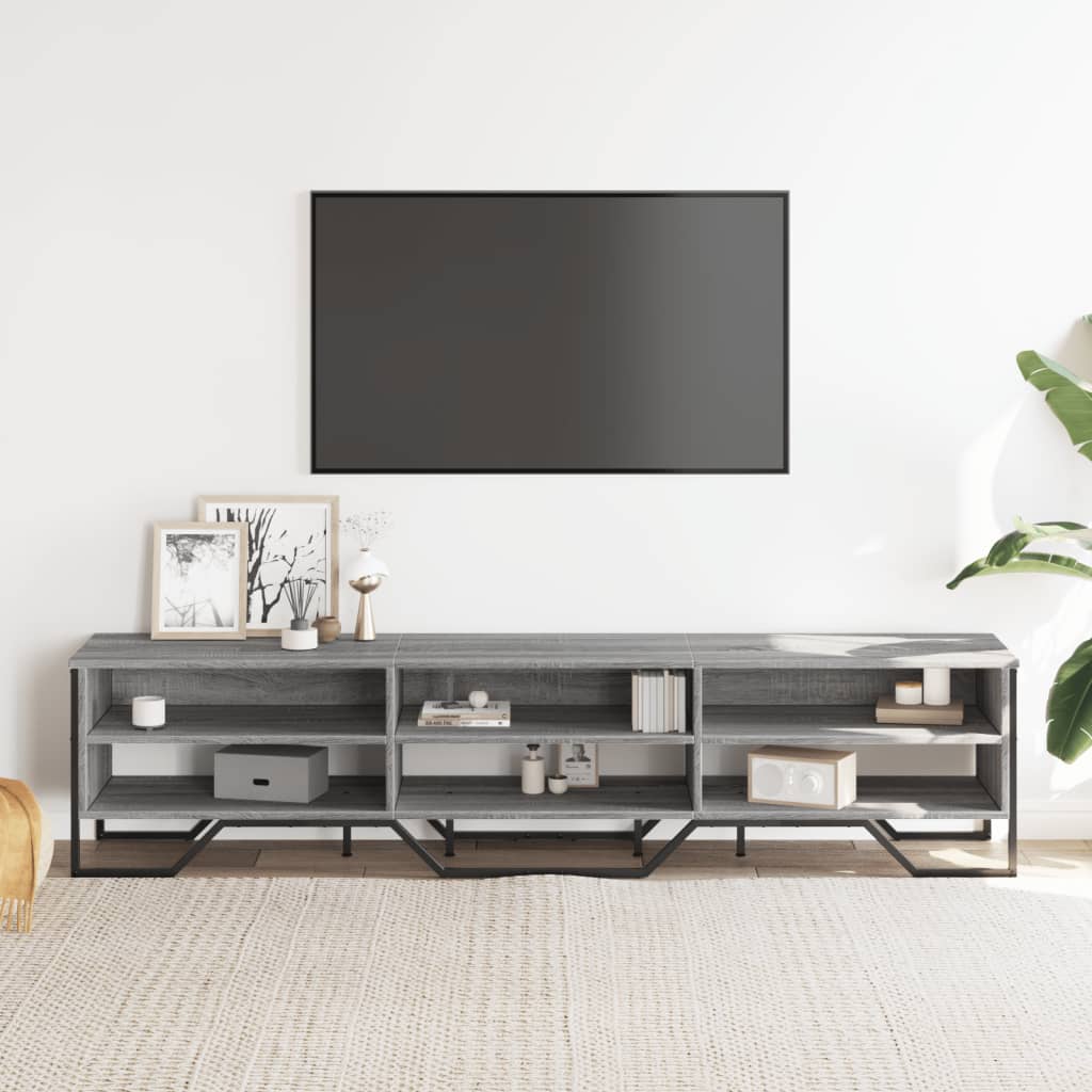 Meuble TV sonoma gris 180x34x41 cm bois d'ingénierie - XIOS