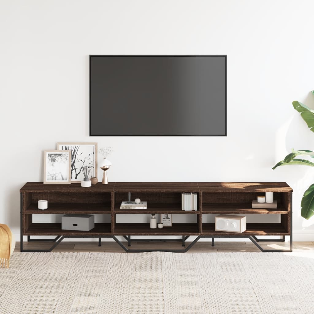 Meuble TV chêne marron 180x34x41 cm bois d'ingénierie - XIOS