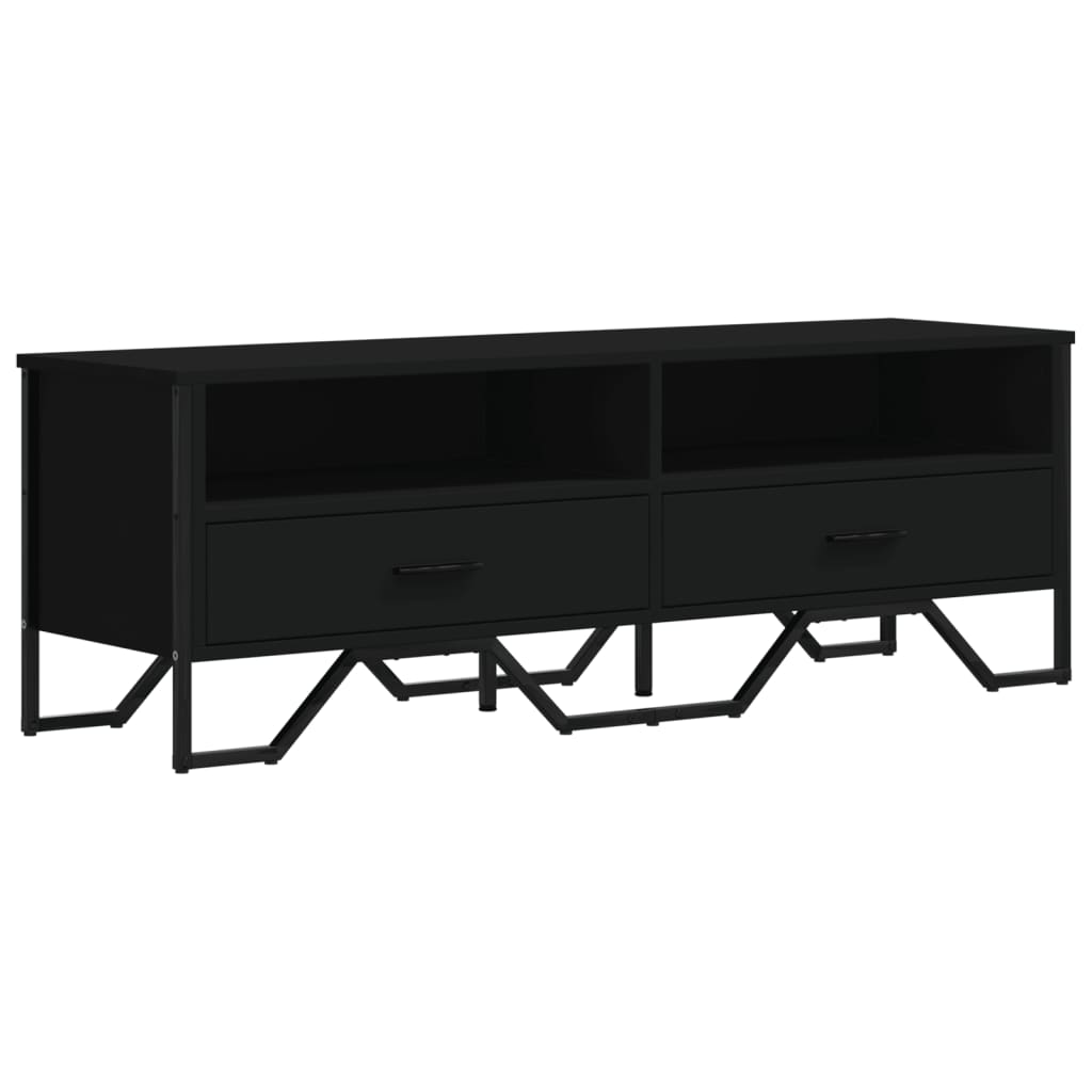 Meuble TV noir 122x34x41 cm bois d'ingénierie - XIOS