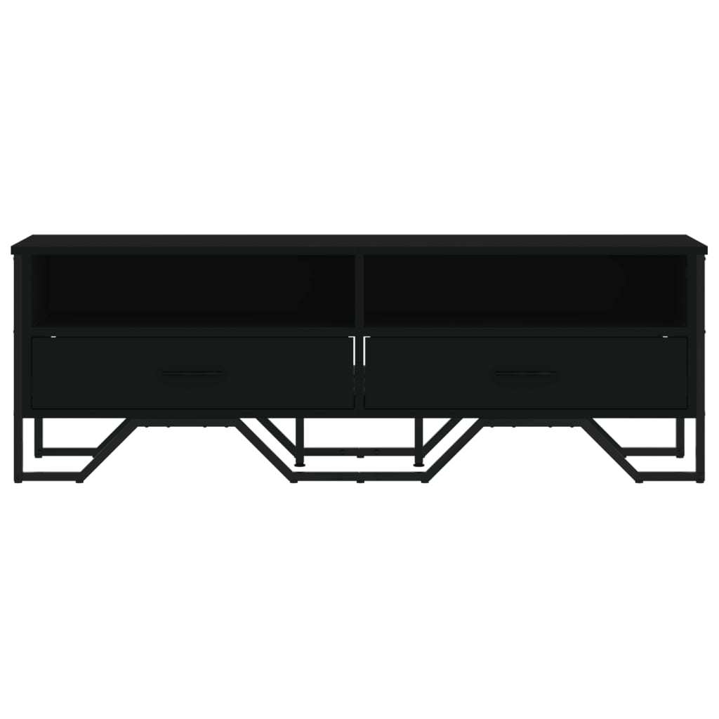 Meuble TV noir 122x34x41 cm bois d'ingénierie - XIOS