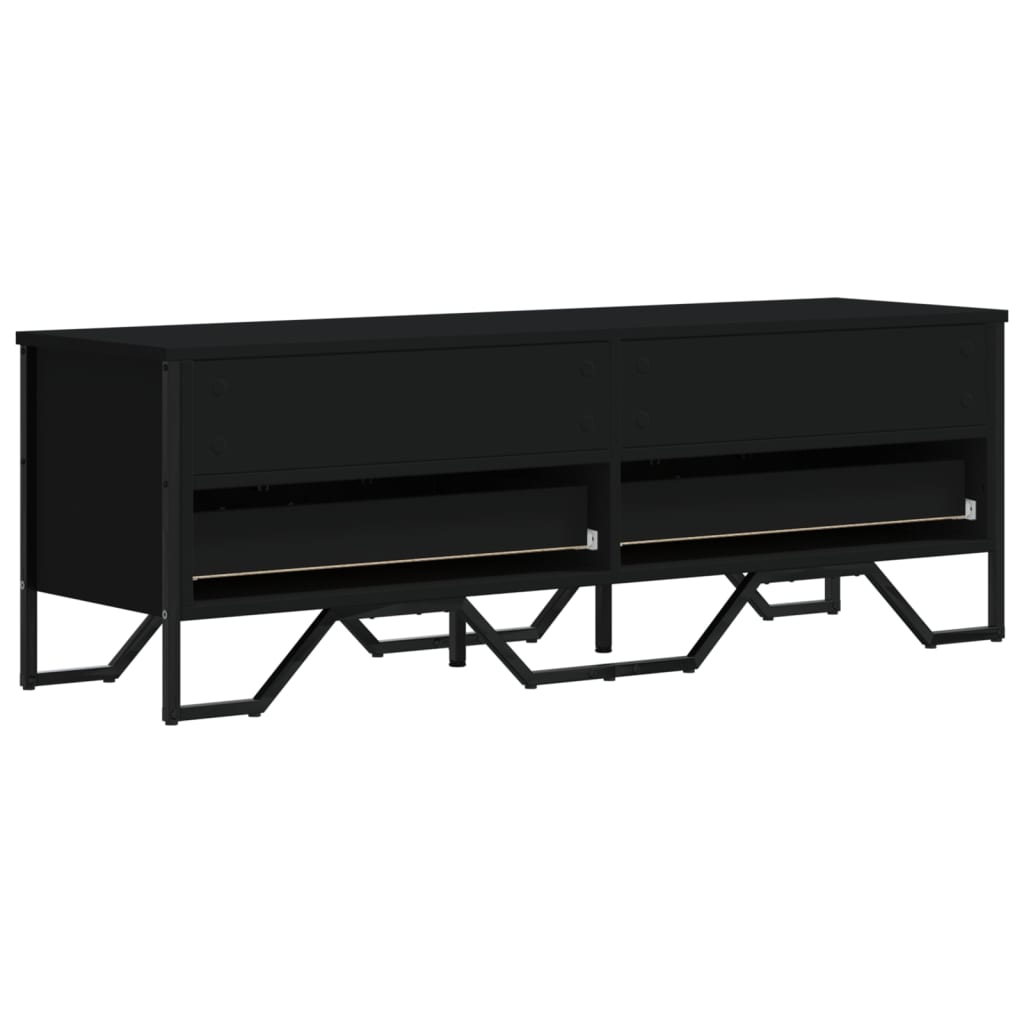 Meuble TV noir 122x34x41 cm bois d'ingénierie - XIOS