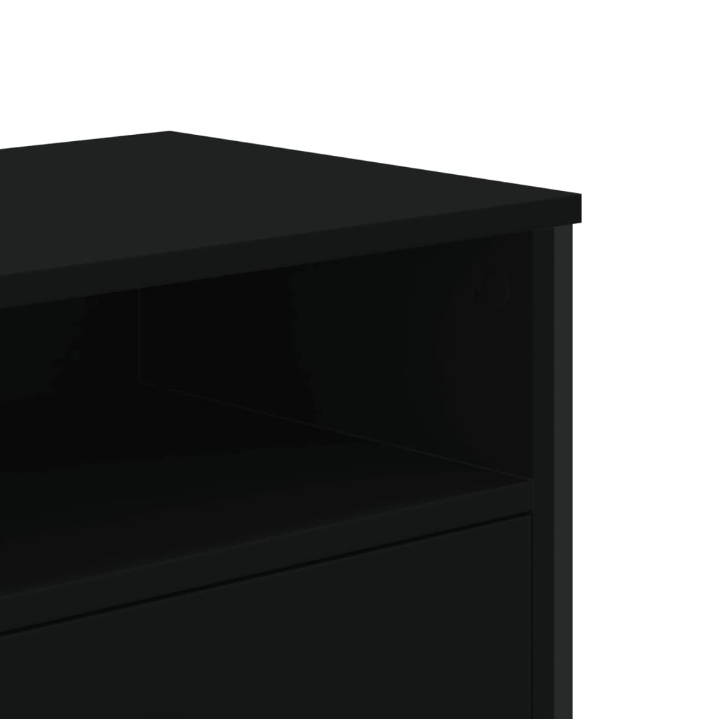 Meuble TV noir 122x34x41 cm bois d'ingénierie - XIOS