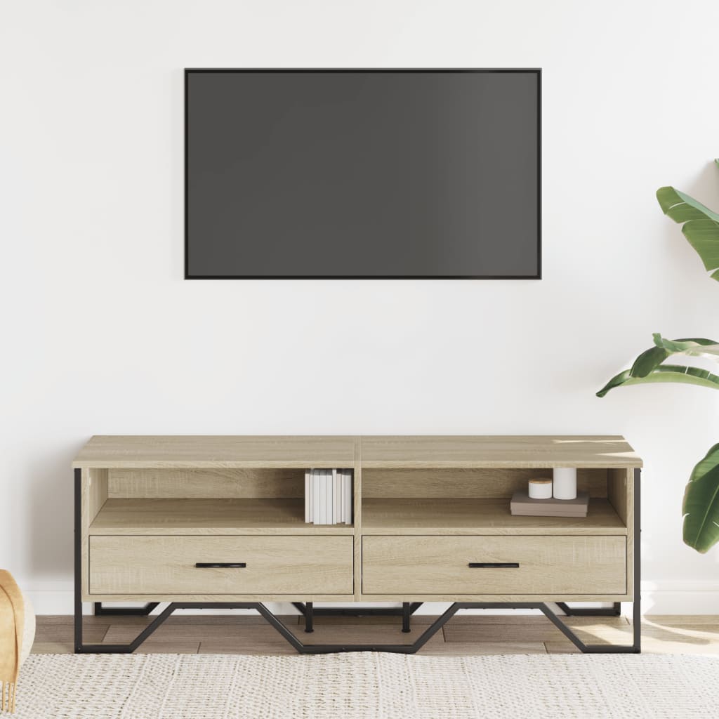 Meuble TV chêne sonoma 122x34x41 cm bois d'ingénierie - XIOS