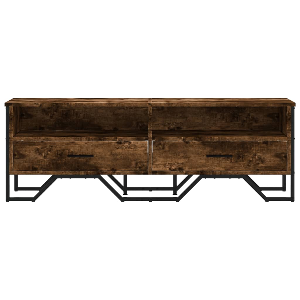 Meuble TV chêne fumé 122x34x41 cm bois d'ingénierie - XIOS