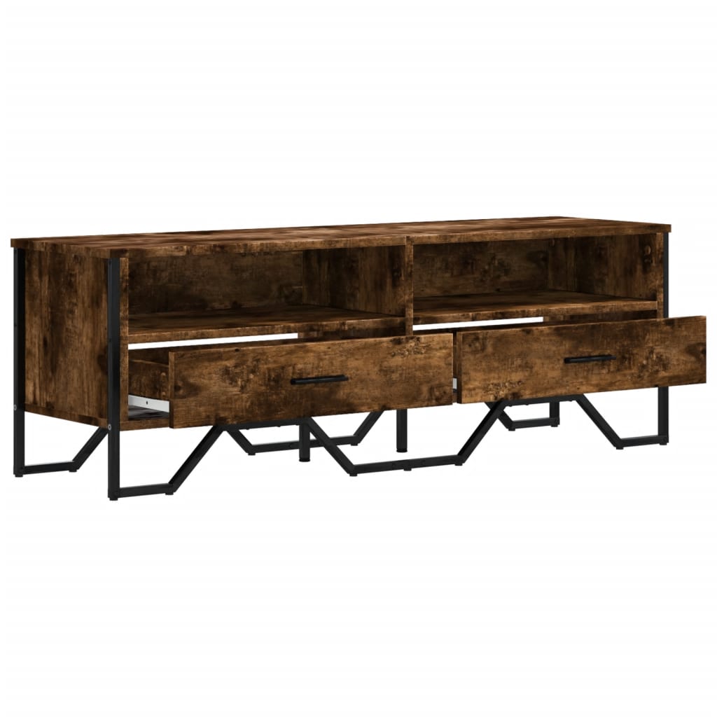 Meuble TV chêne fumé 122x34x41 cm bois d'ingénierie - XIOS