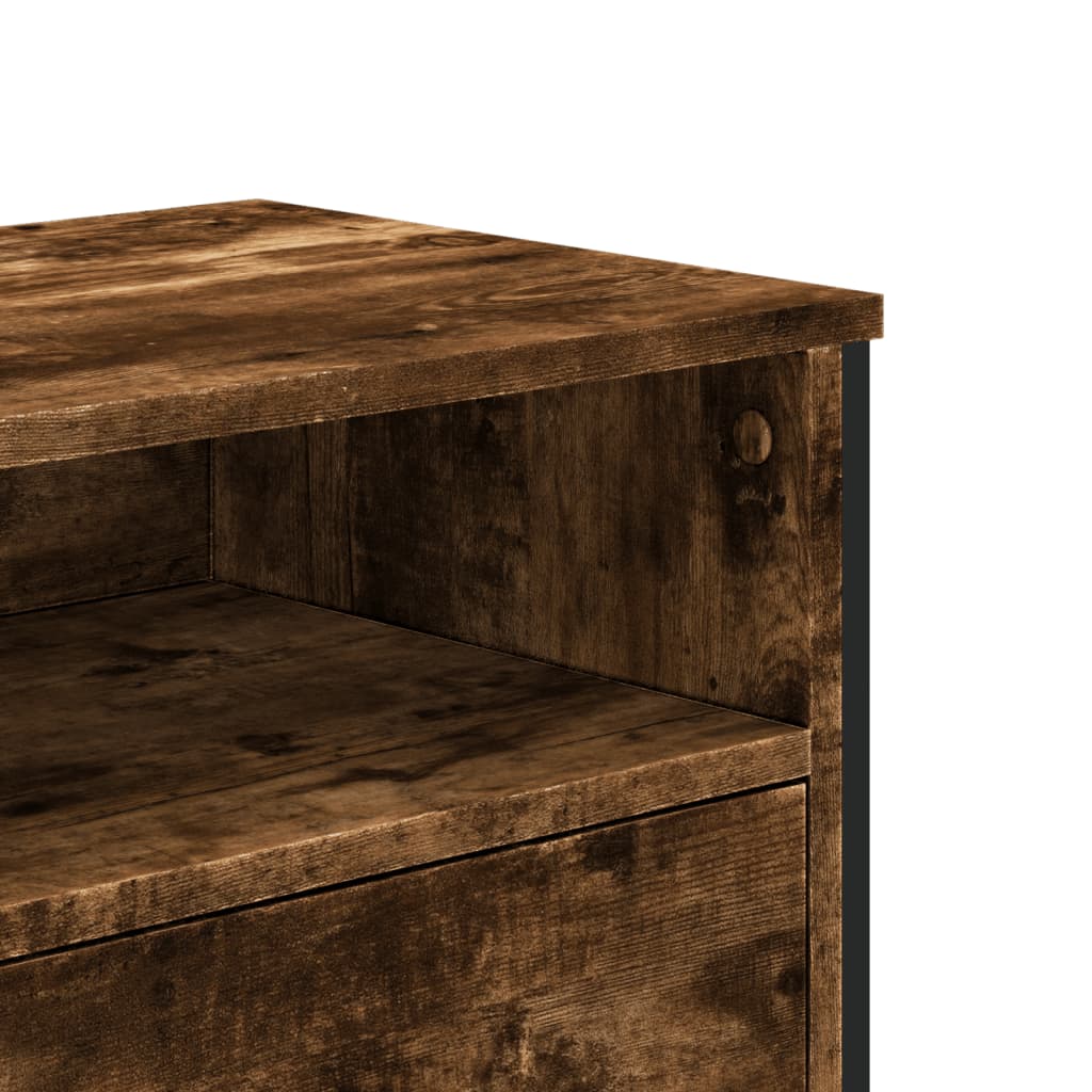Meuble TV chêne fumé 122x34x41 cm bois d'ingénierie - XIOS