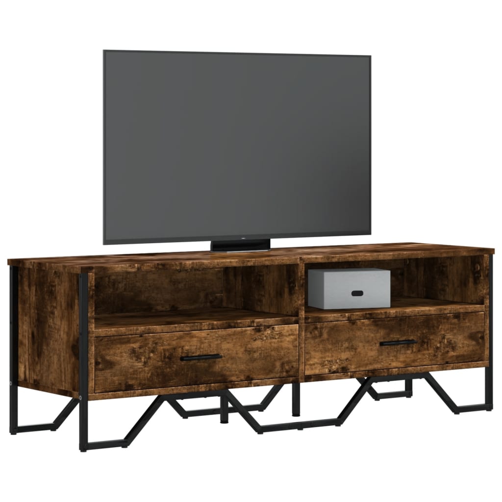 Meuble TV chêne fumé 122x34x41 cm bois d'ingénierie - XIOS