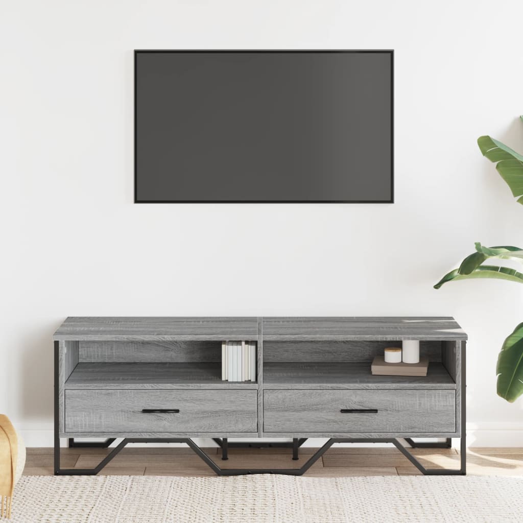 Meuble TV sonoma gris 122x34x41 cm bois d'ingénierie - XIOS