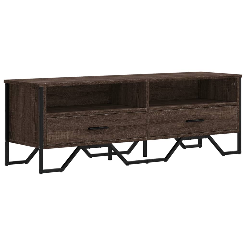 Meuble TV chêne marron 122x34x41 cm bois d'ingénierie - XIOS